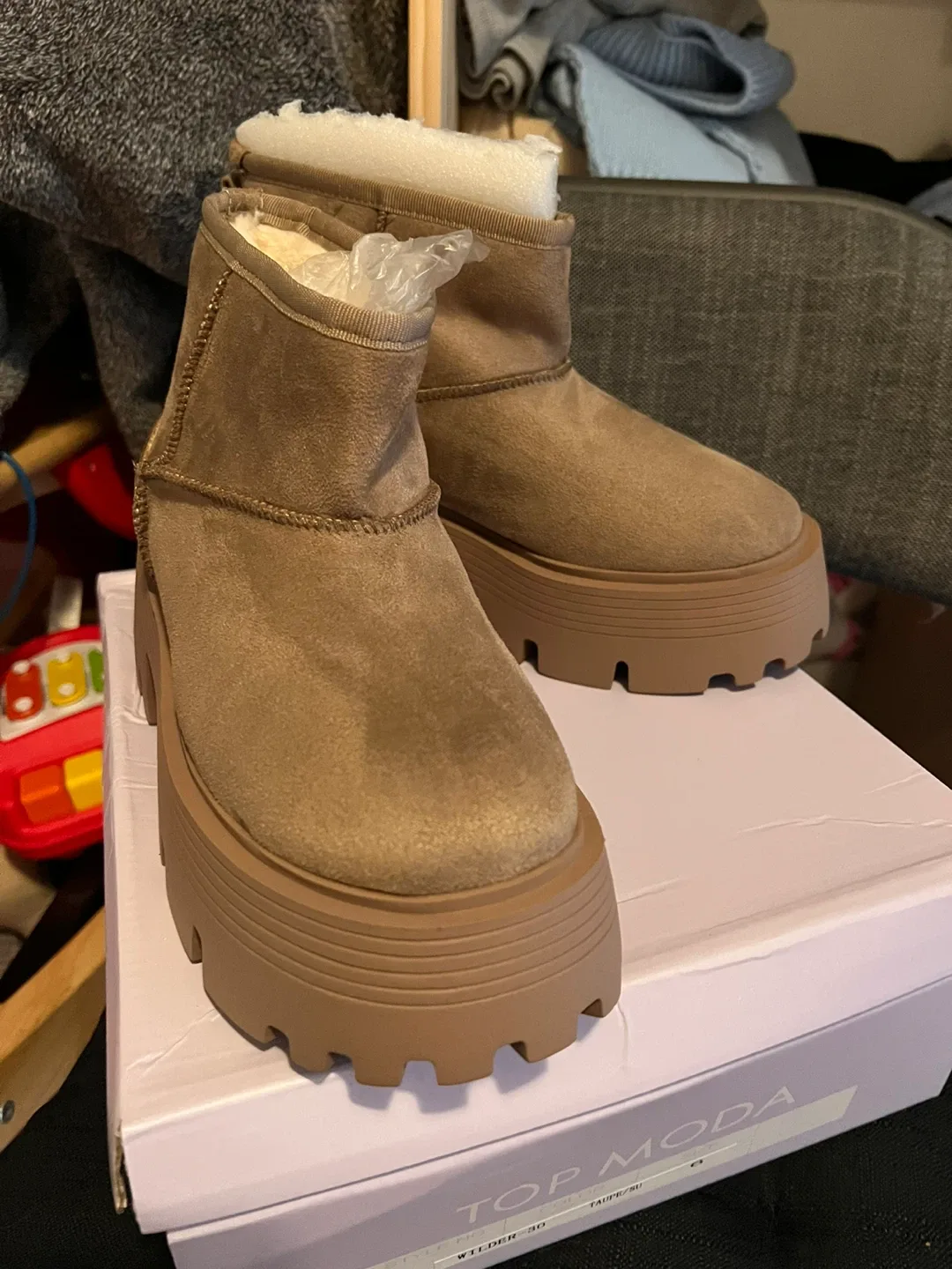 Top Moda Platform Ankle Boots - Size 7