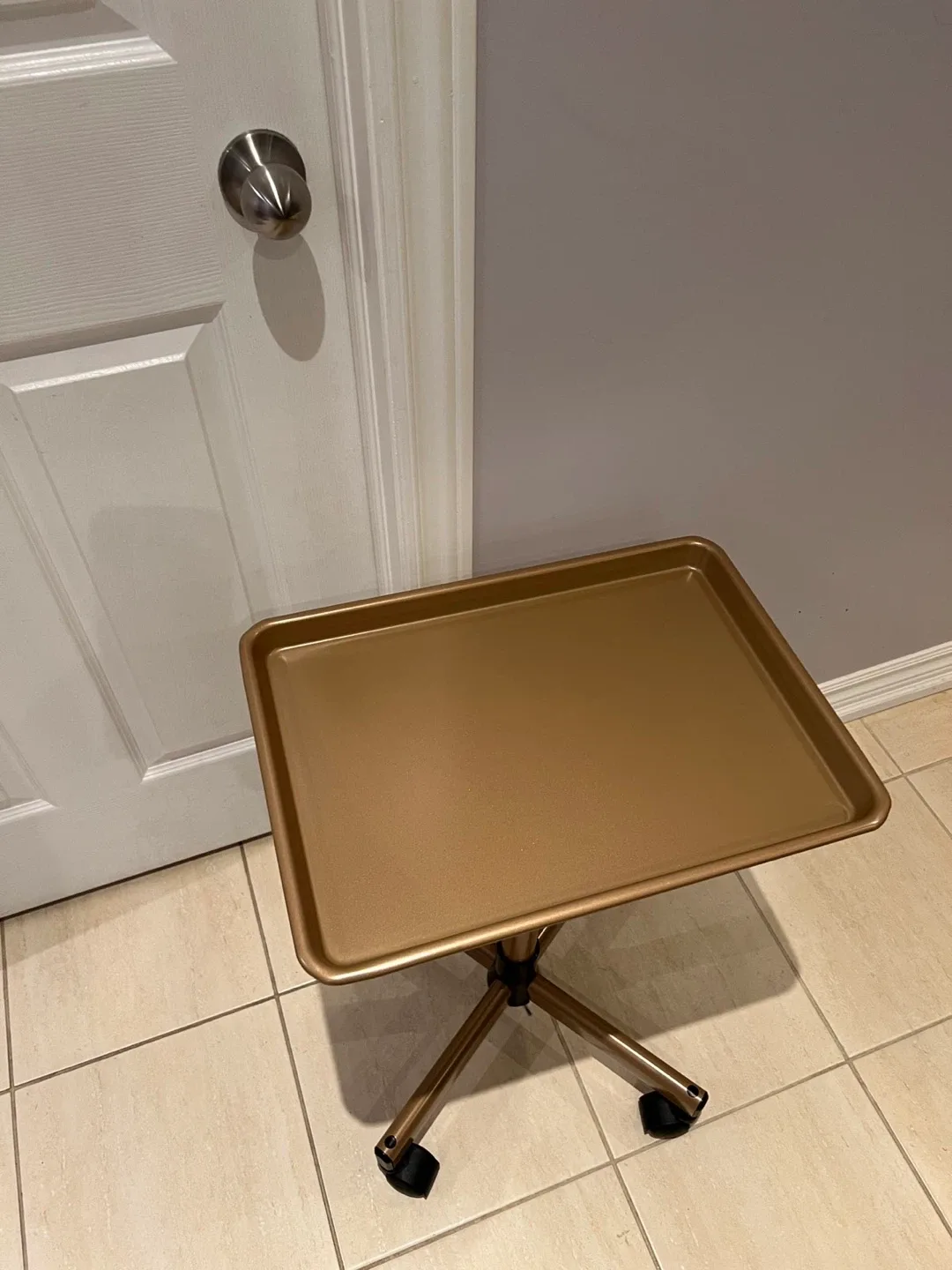 Rolling Adjustable Height Salon Tray - Bronze image indicator(3)