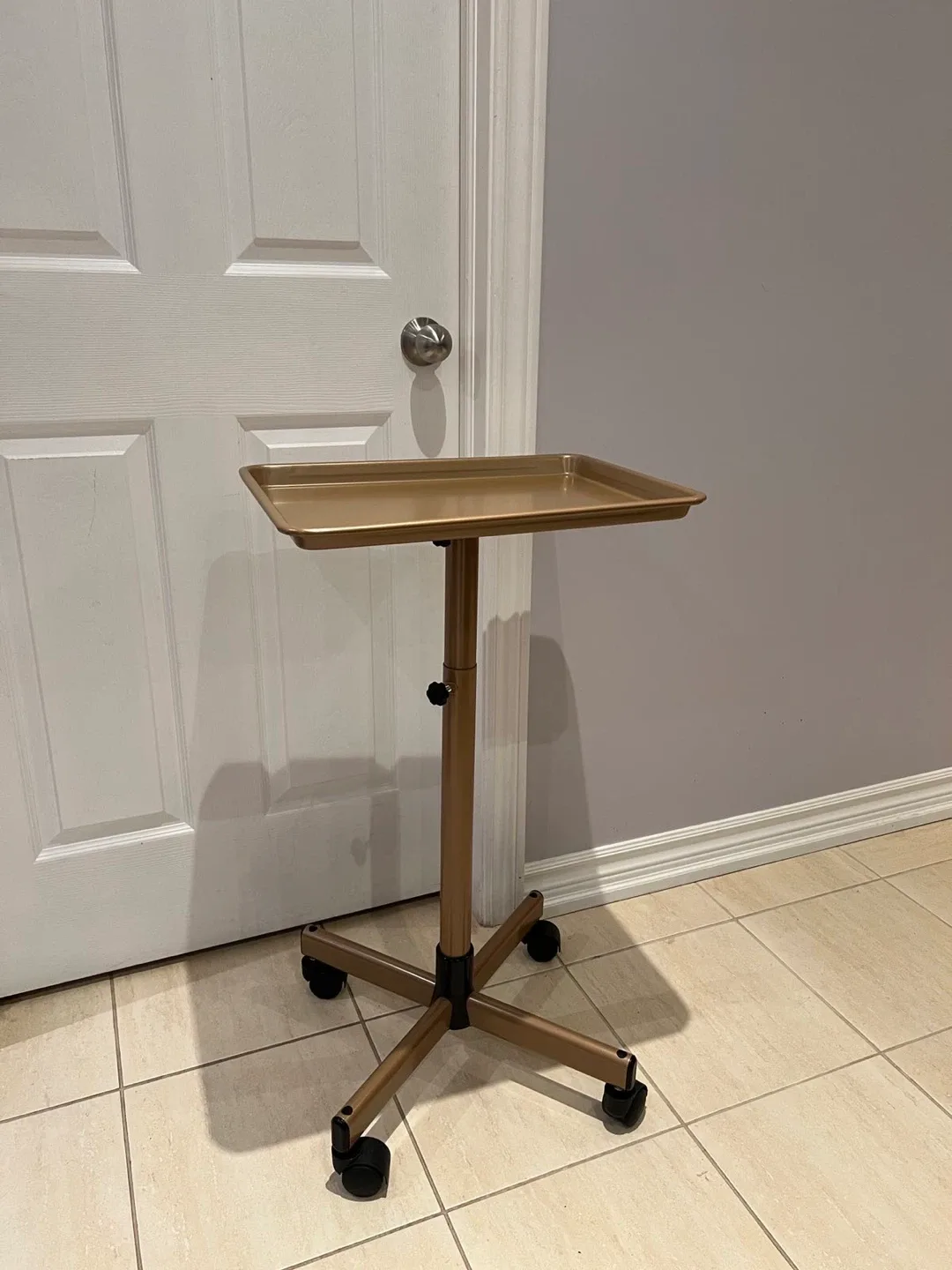 Rolling Adjustable Height Salon Tray - Bronze