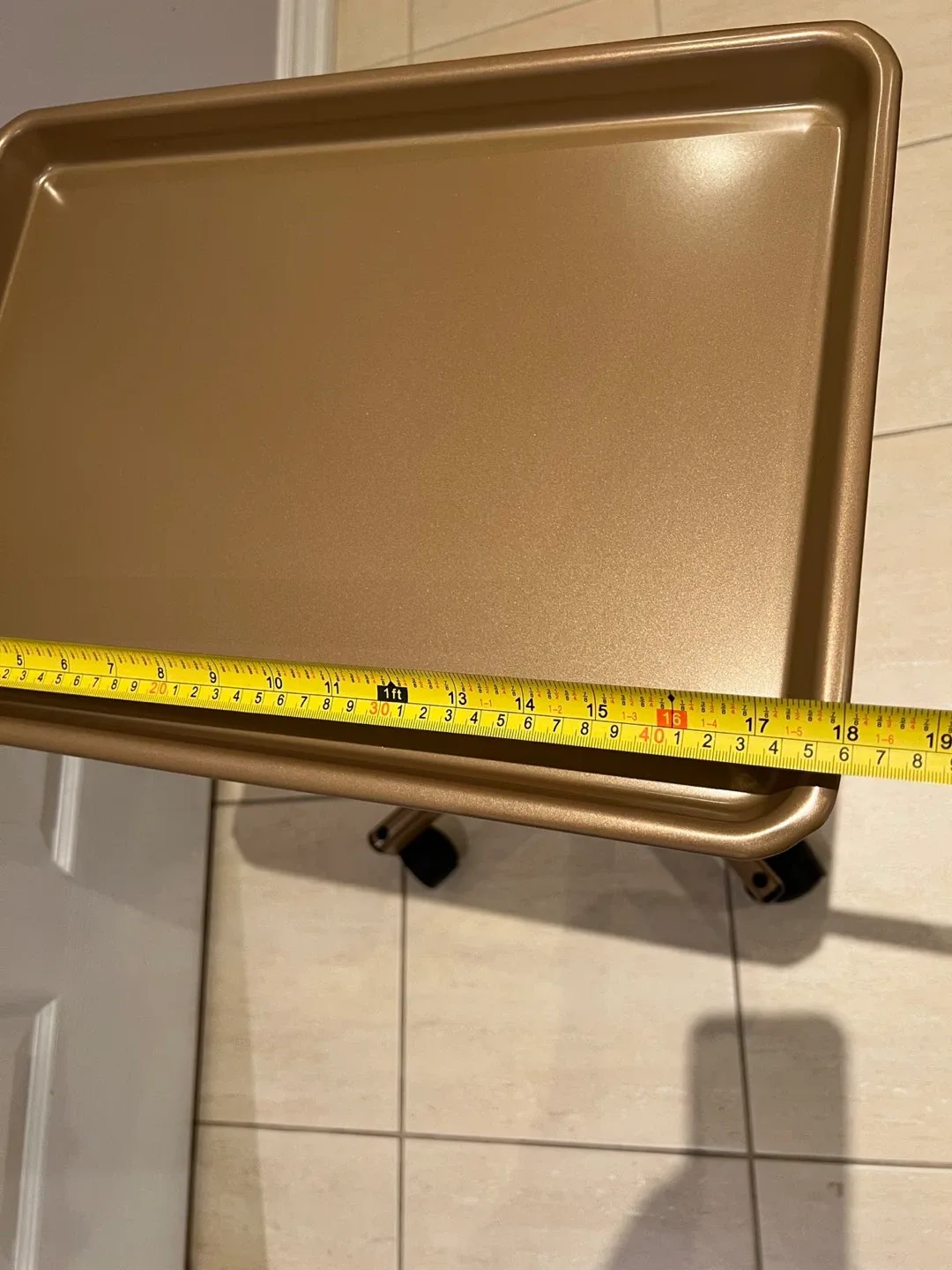 Rolling Adjustable Height Salon Tray - Bronze image indicator(9)