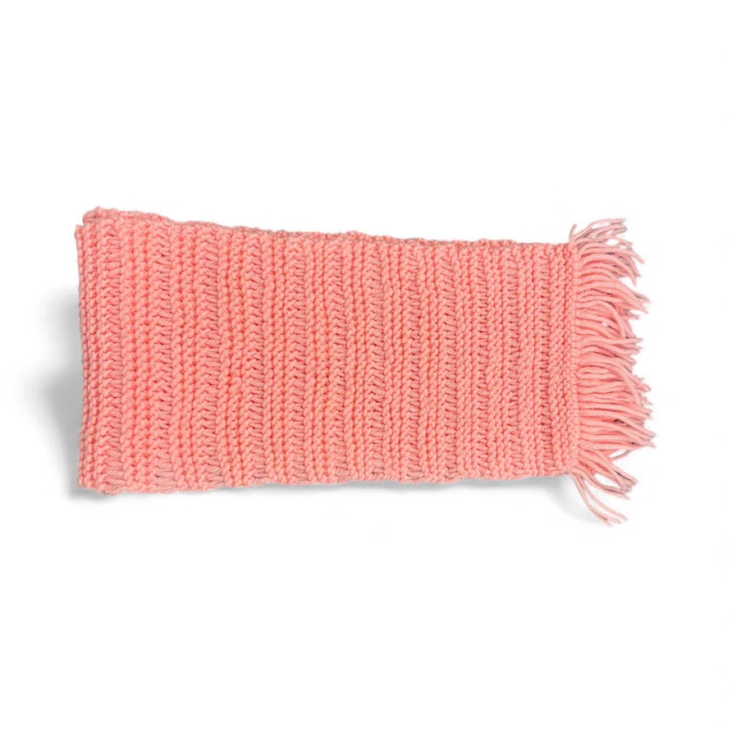 Pink Knitted Scarf with Fringe - photo 2