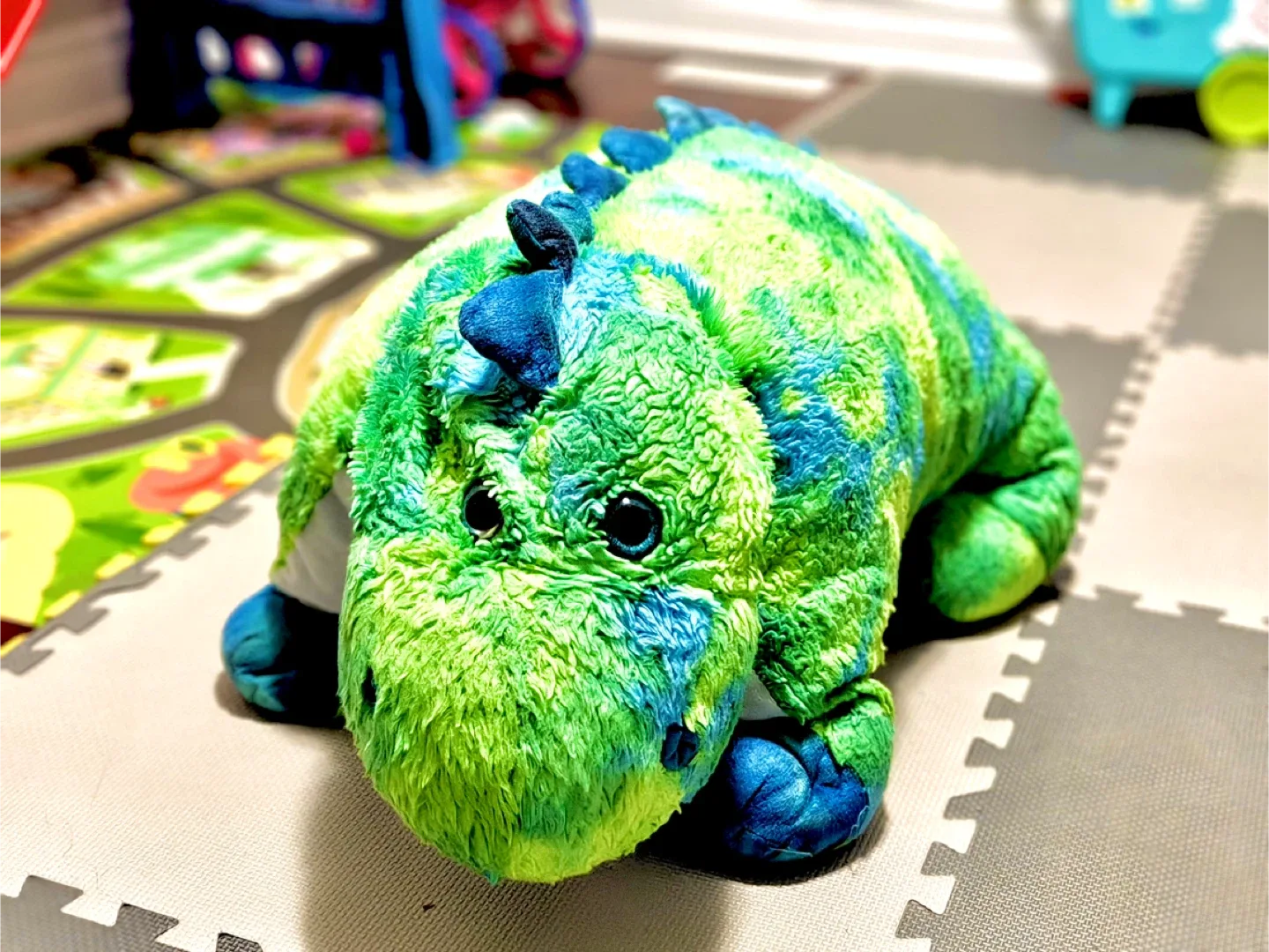 Dinosaur Pillow Pet - Green and Blue
