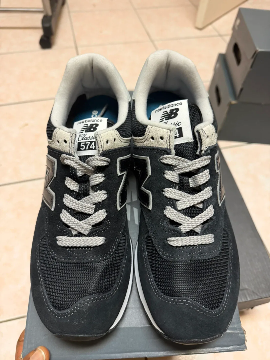 New Balance 574 Classic Black Sneakers size 8 image indicator(3)