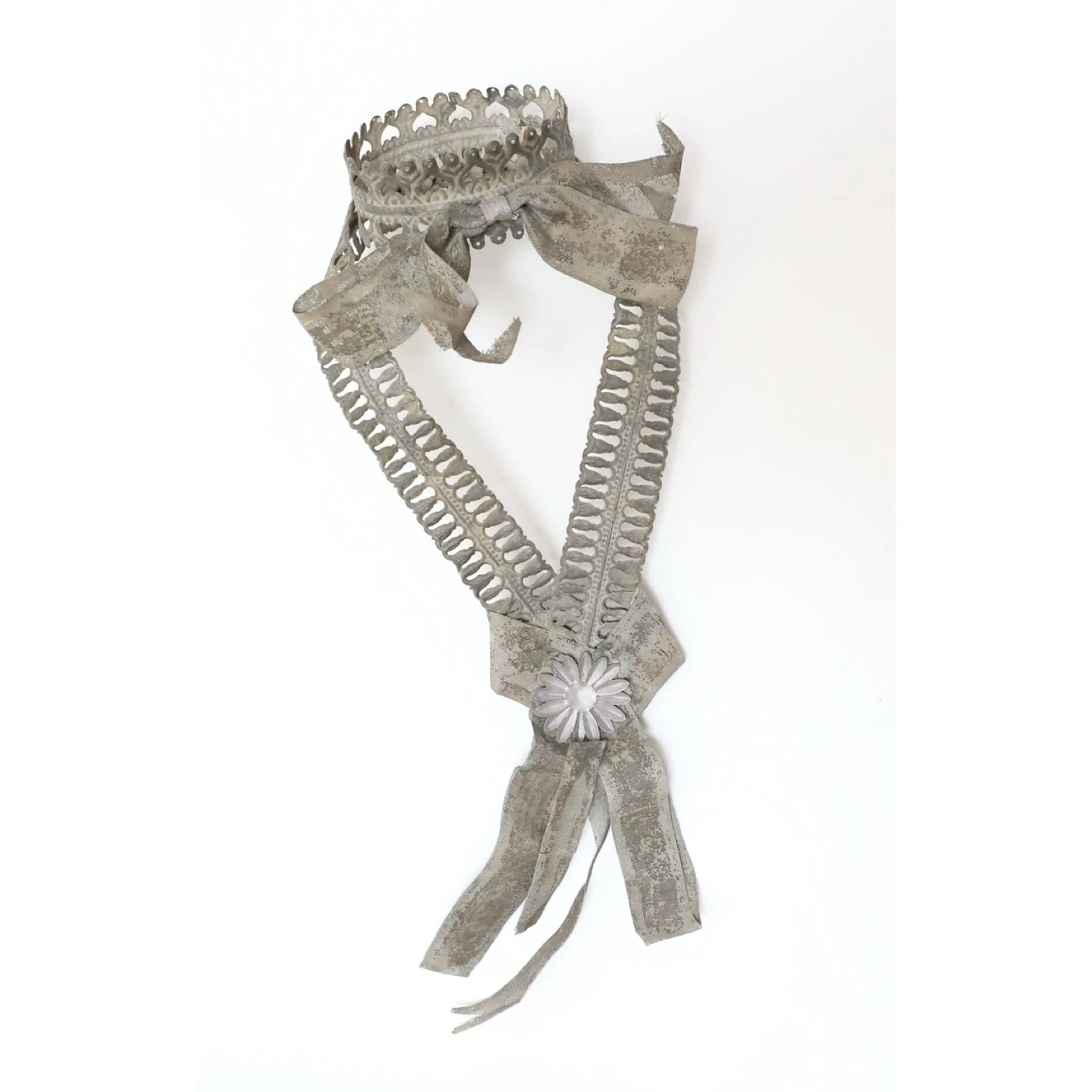 Vintage Gray Metal Mesh Ribbons & Bows decor