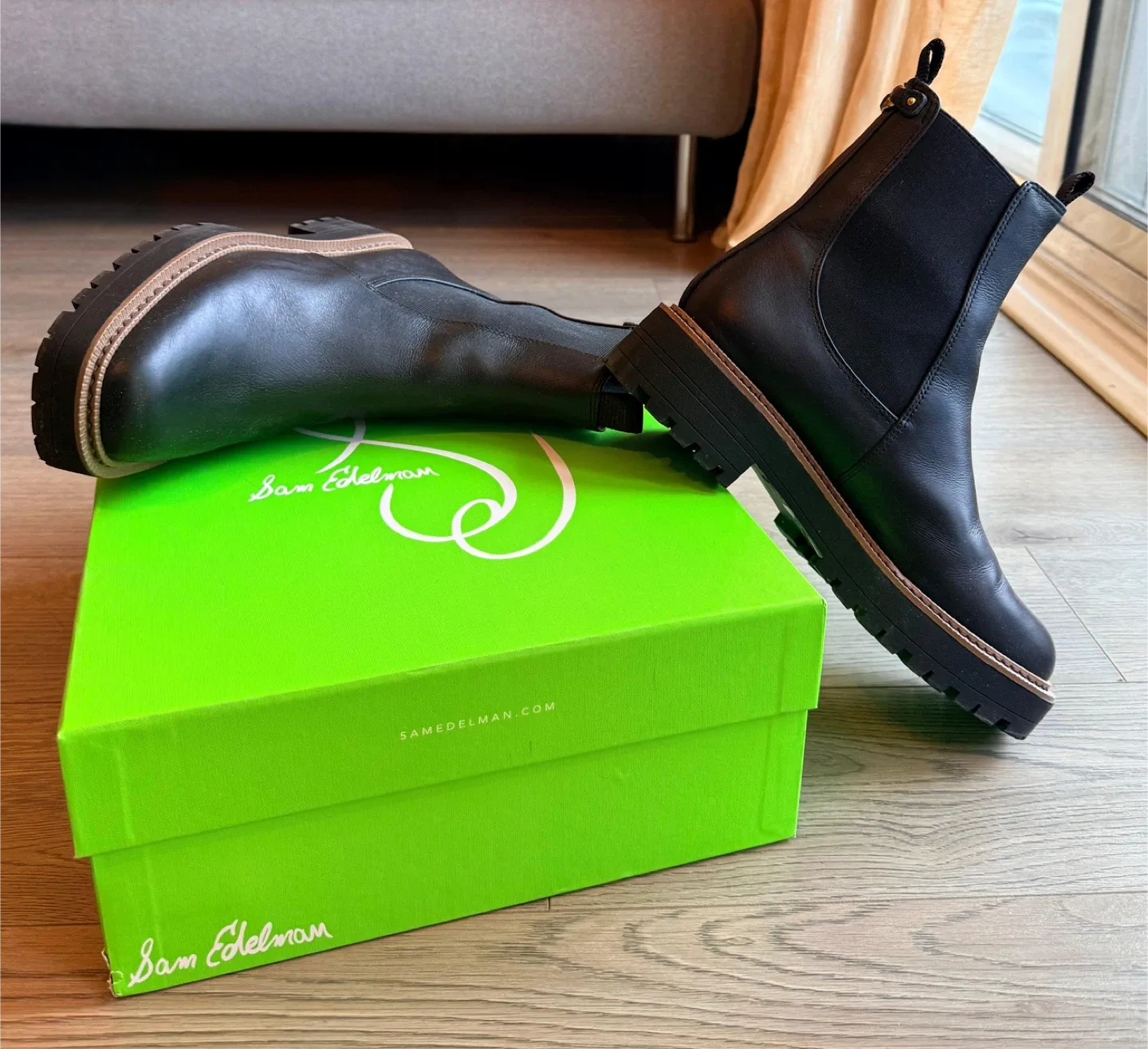 Sam Edelman Laguna Chelsea Boot - Black Leather, Winter Traction image indicator(2)