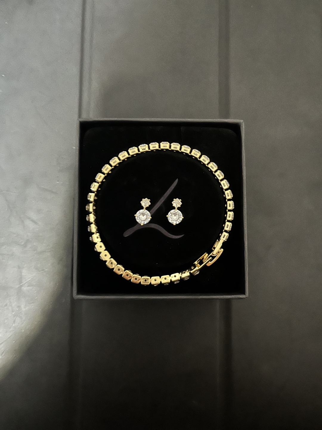 New Diamond Tennis Bracelet & Earrings Set