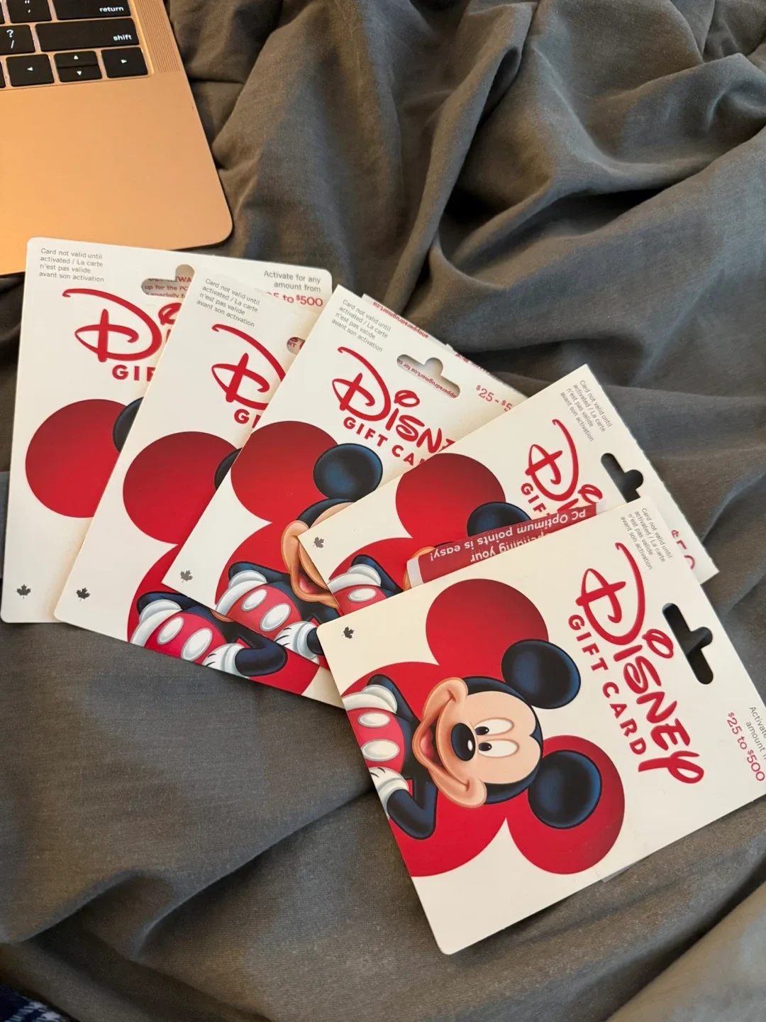 Disney Gift Cards - total $360
