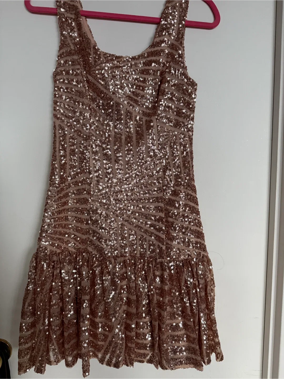 TSOQ Rose Gold Sequin Mini Dress -