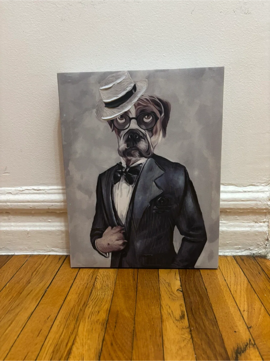Sophisticated Dog Print on Canvas
