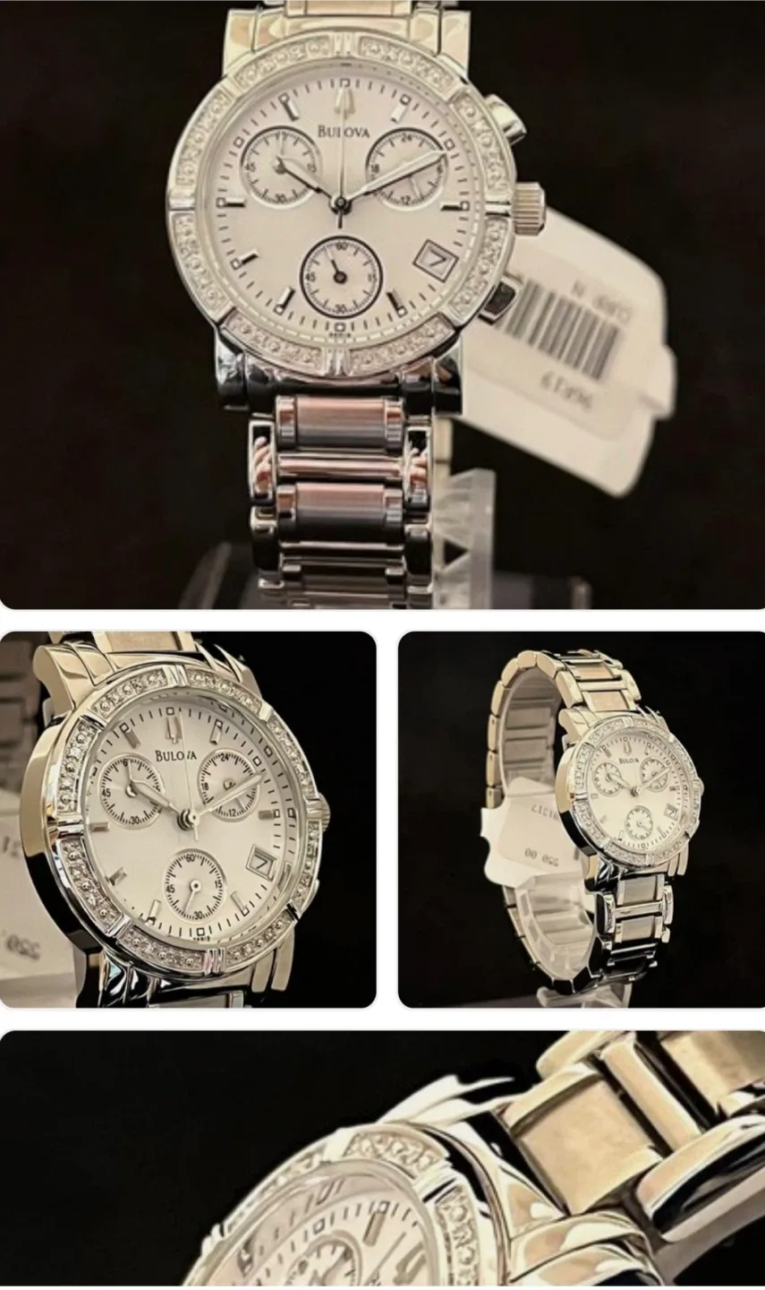 Bulova Chronograph Diamond Bezel Luxury Watch image indicator(2)