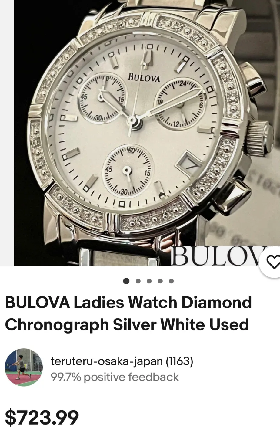 Bulova Chronograph Diamond Bezel Luxury Watch image indicator(5)