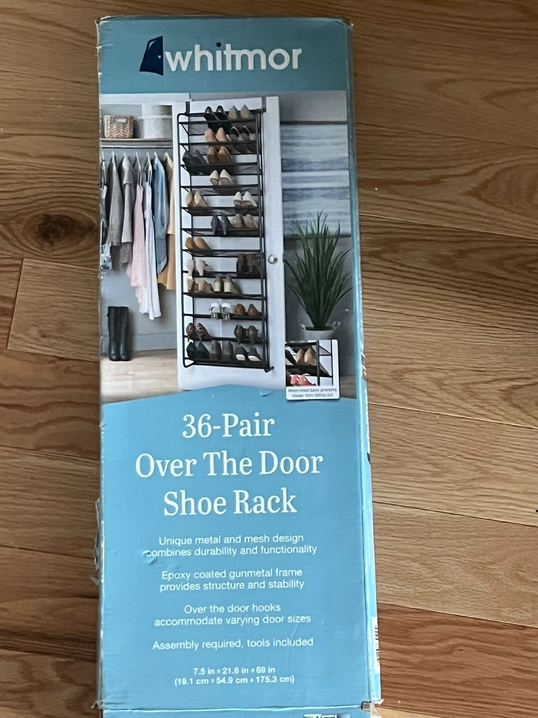 Whitmor 36-Pair Over The Door Shoe Rack - New