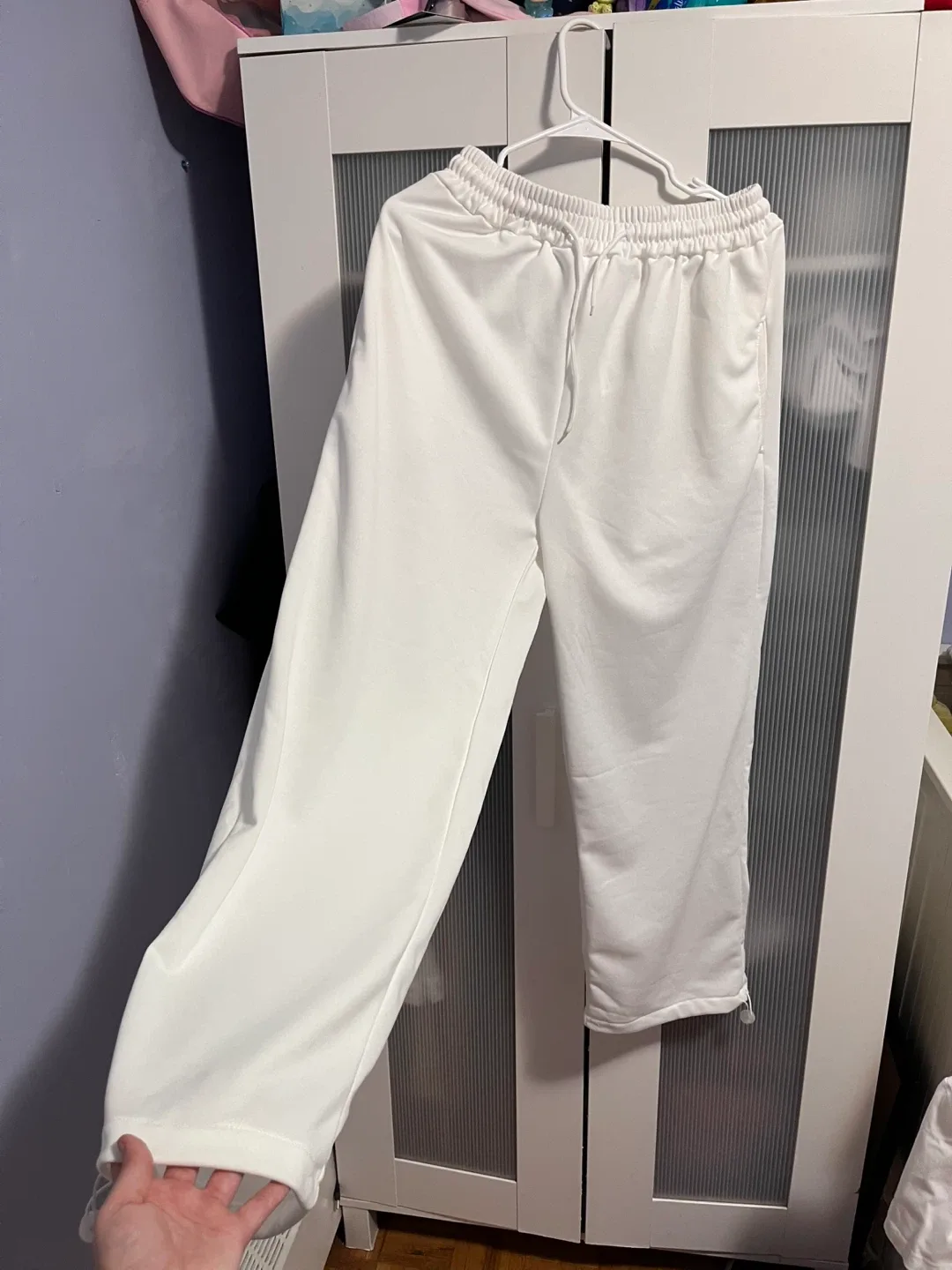 White Wide Leg Sweatpants