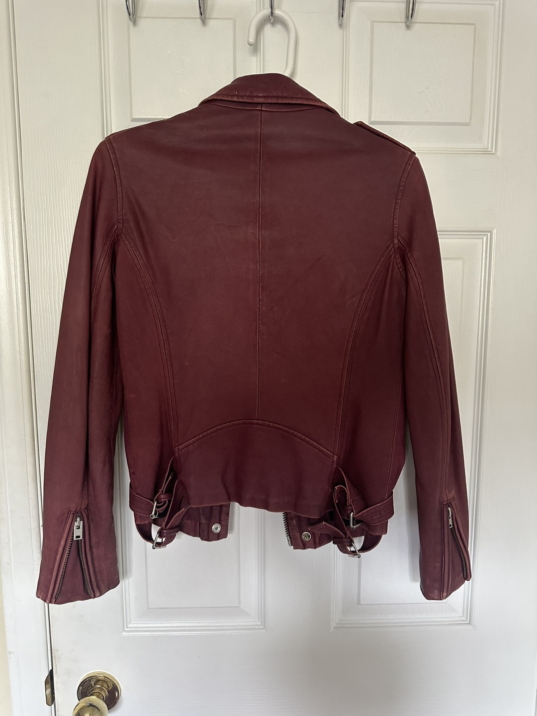IRO Han Burgundy Lamb Leather Jacket Size EU 36 US 4 Gorgeous! - photo 2