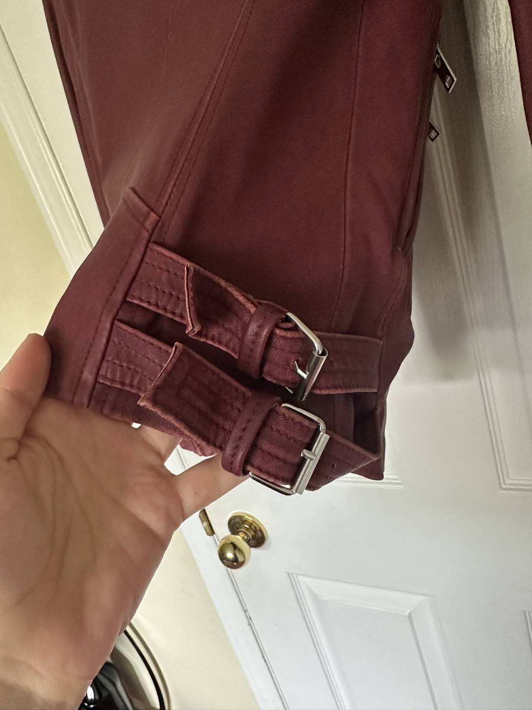 IRO Han Burgundy Lamb Leather Jacket Size EU 36 US 4 Gorgeous! - photo 4
