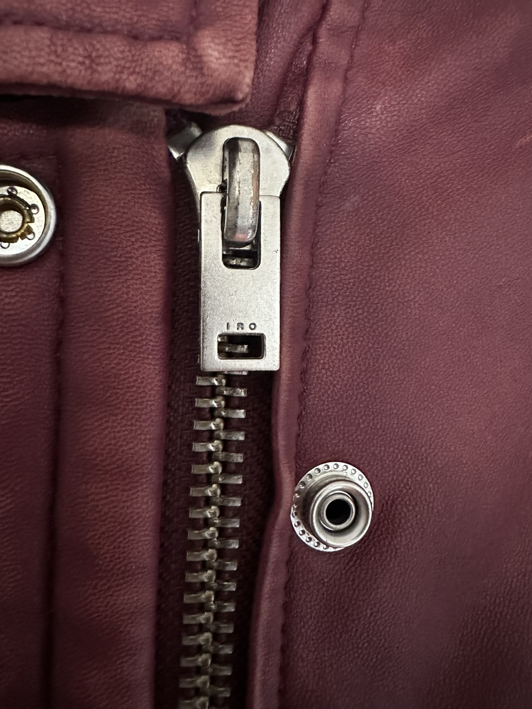IRO Han Burgundy Lamb Leather Jacket Size EU 36 US 4 Gorgeous! - photo 3