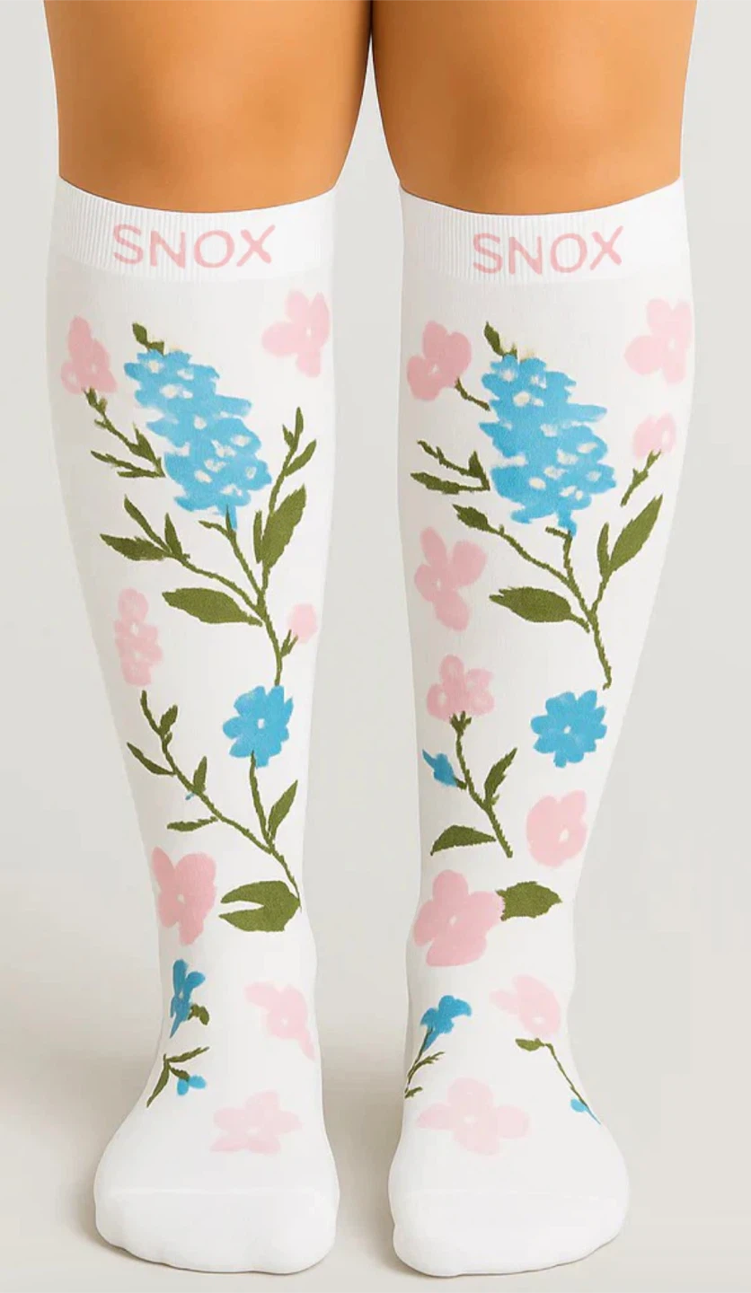 SNOX Floral Compression Knee High Socks - White - photo 2