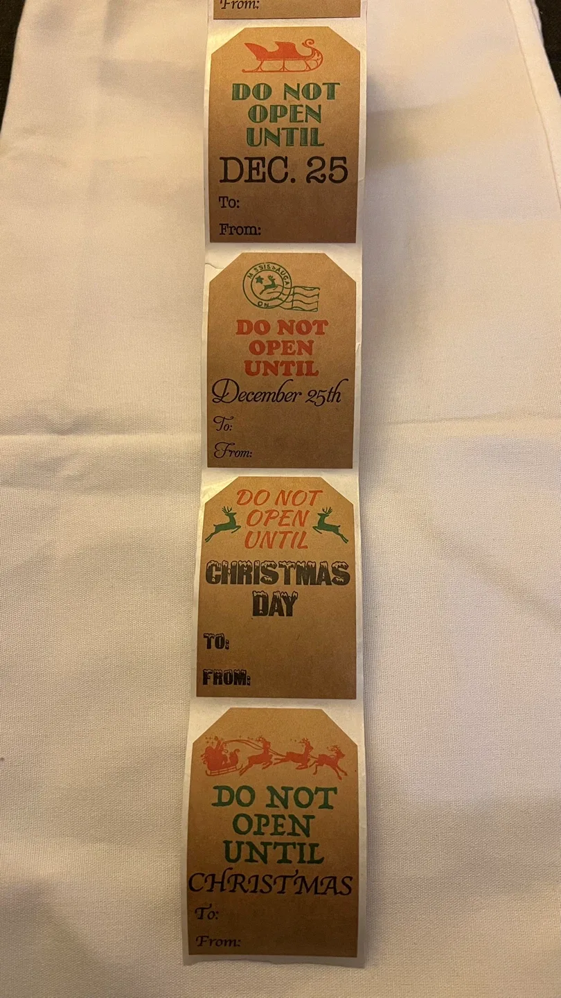 Roll of 60 “Do Not Open Until December 25” Gift Tags