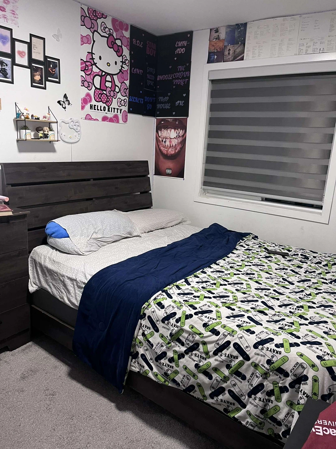 Bed frame with bed