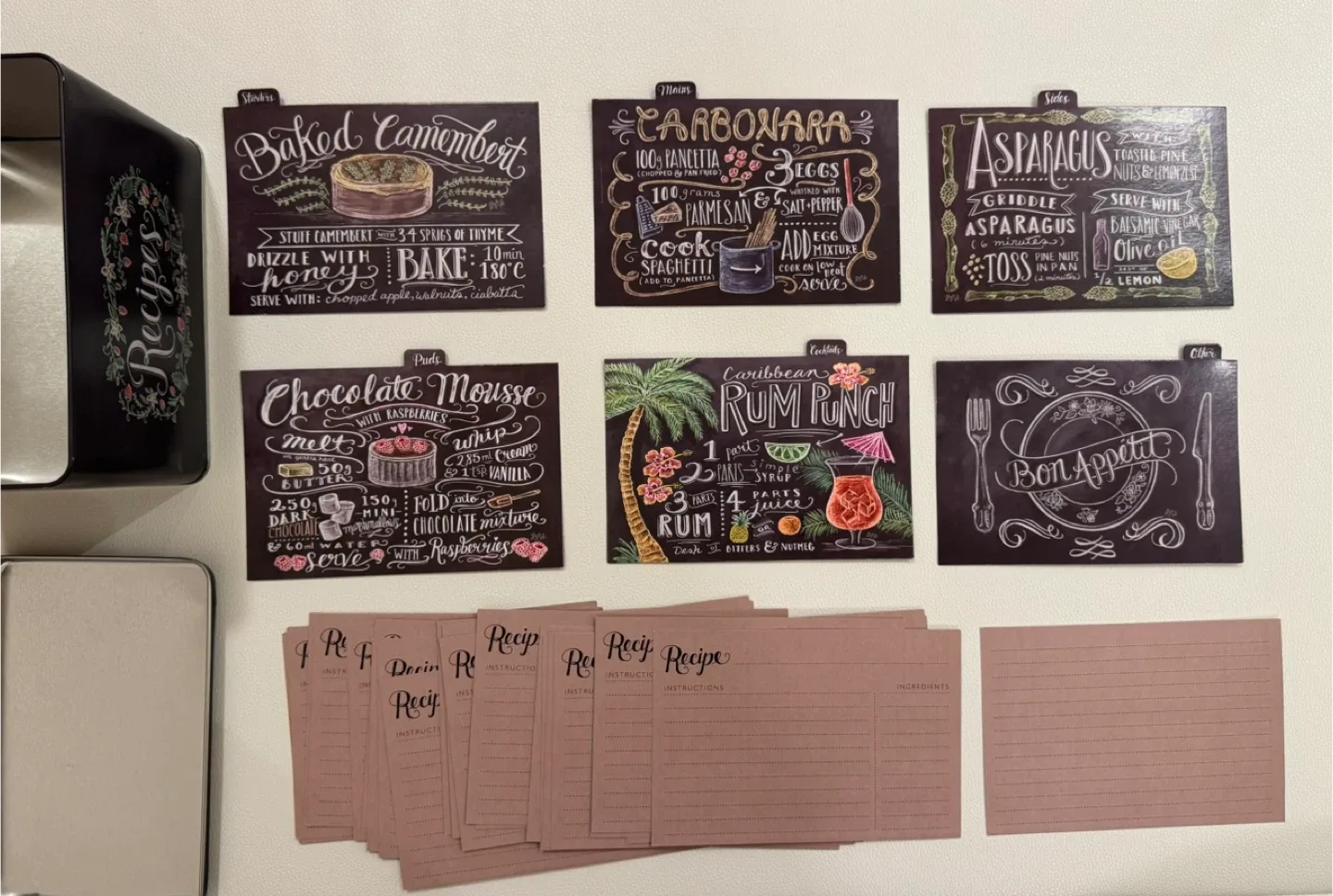 Recipe cards + box