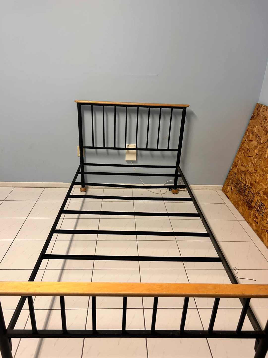 Metal Bed Frame - Black & Wood - photo 2