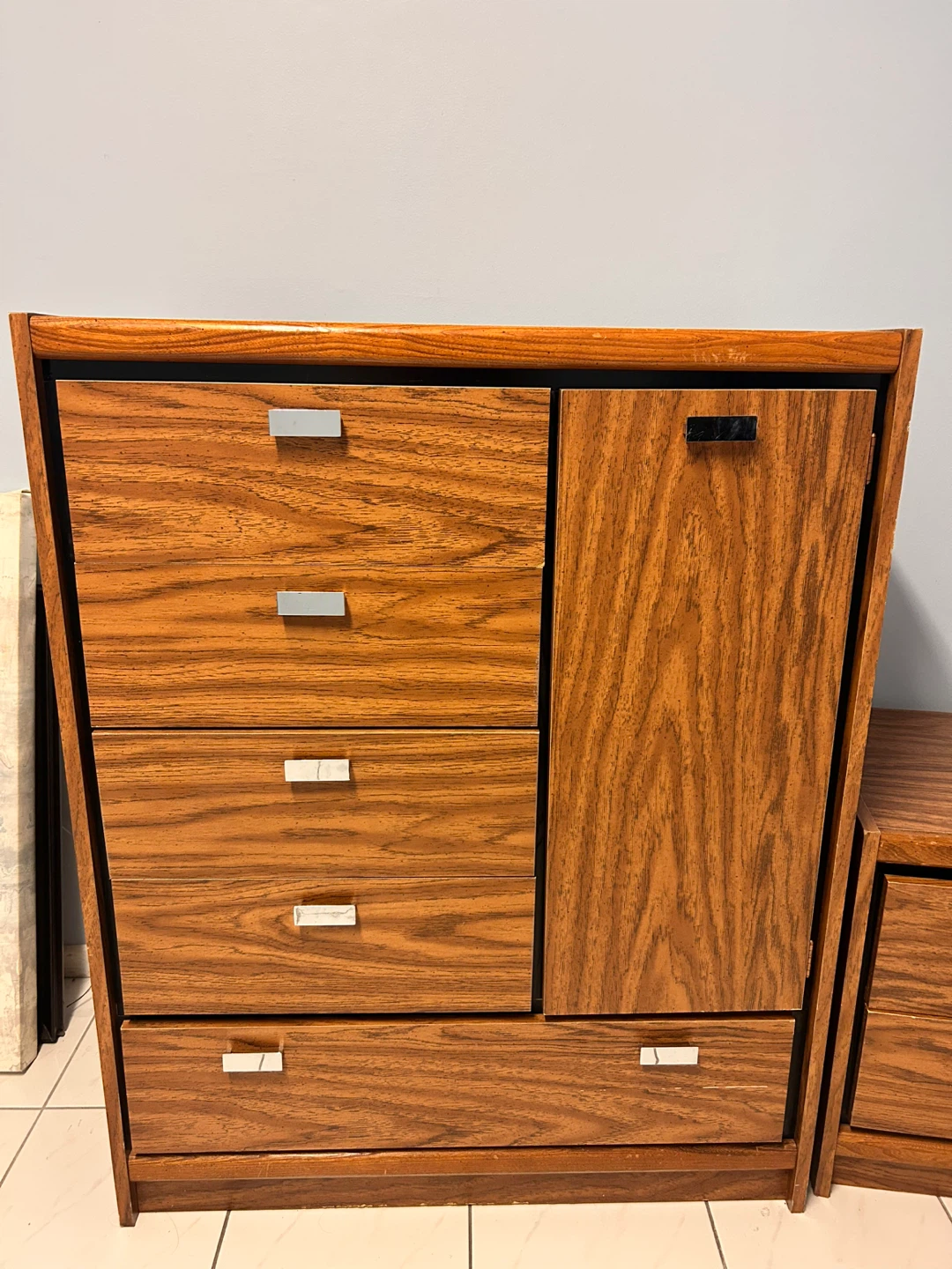Vintage Wood Dresser and Nightstand Set - photo 2