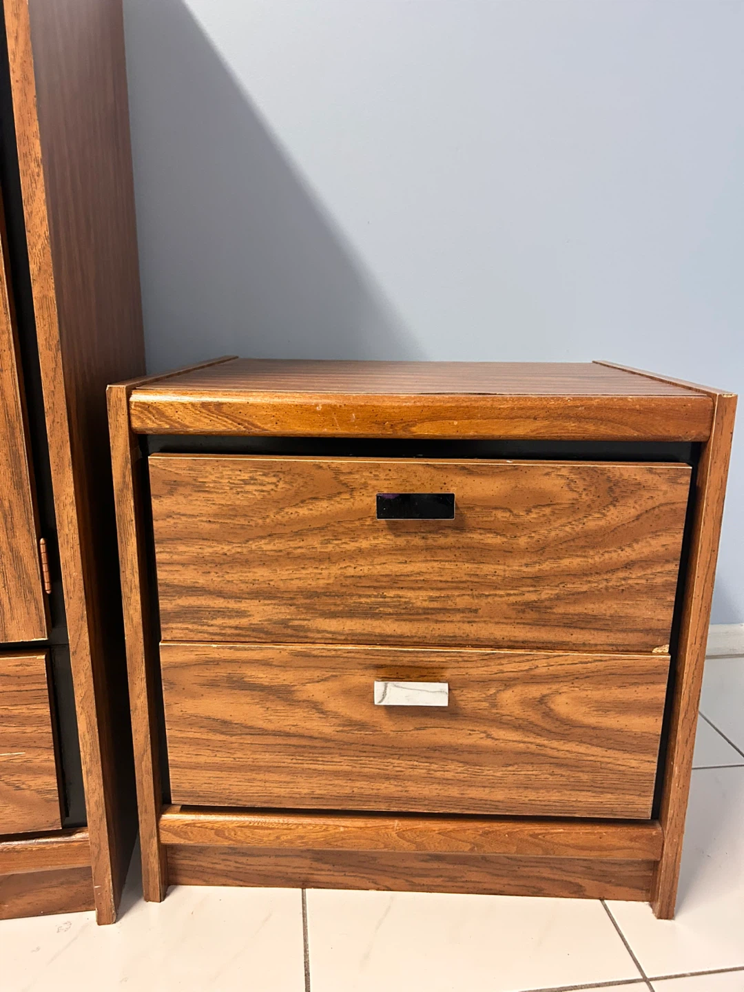 Vintage Wood Dresser and Nightstand Set - photo 3