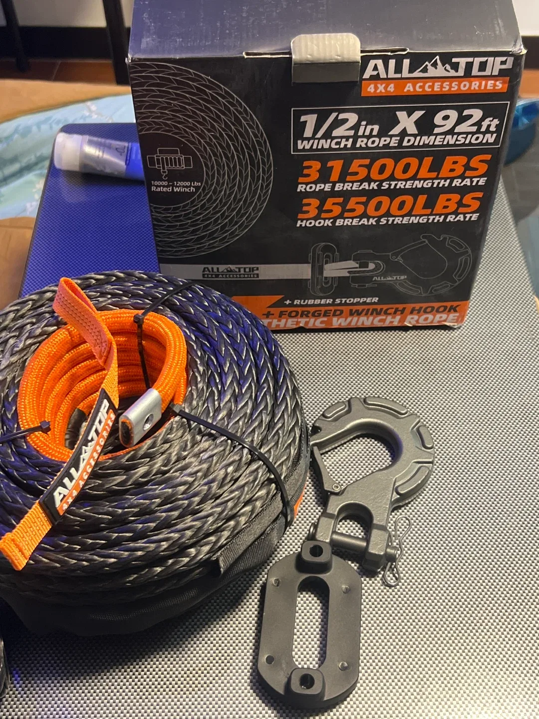 ALL-ATOP 4x4 Accessories Winch Rope 1/2in x 92ft