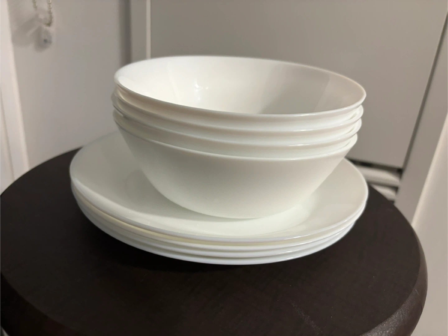 Ikea White Bowl and Plate Set