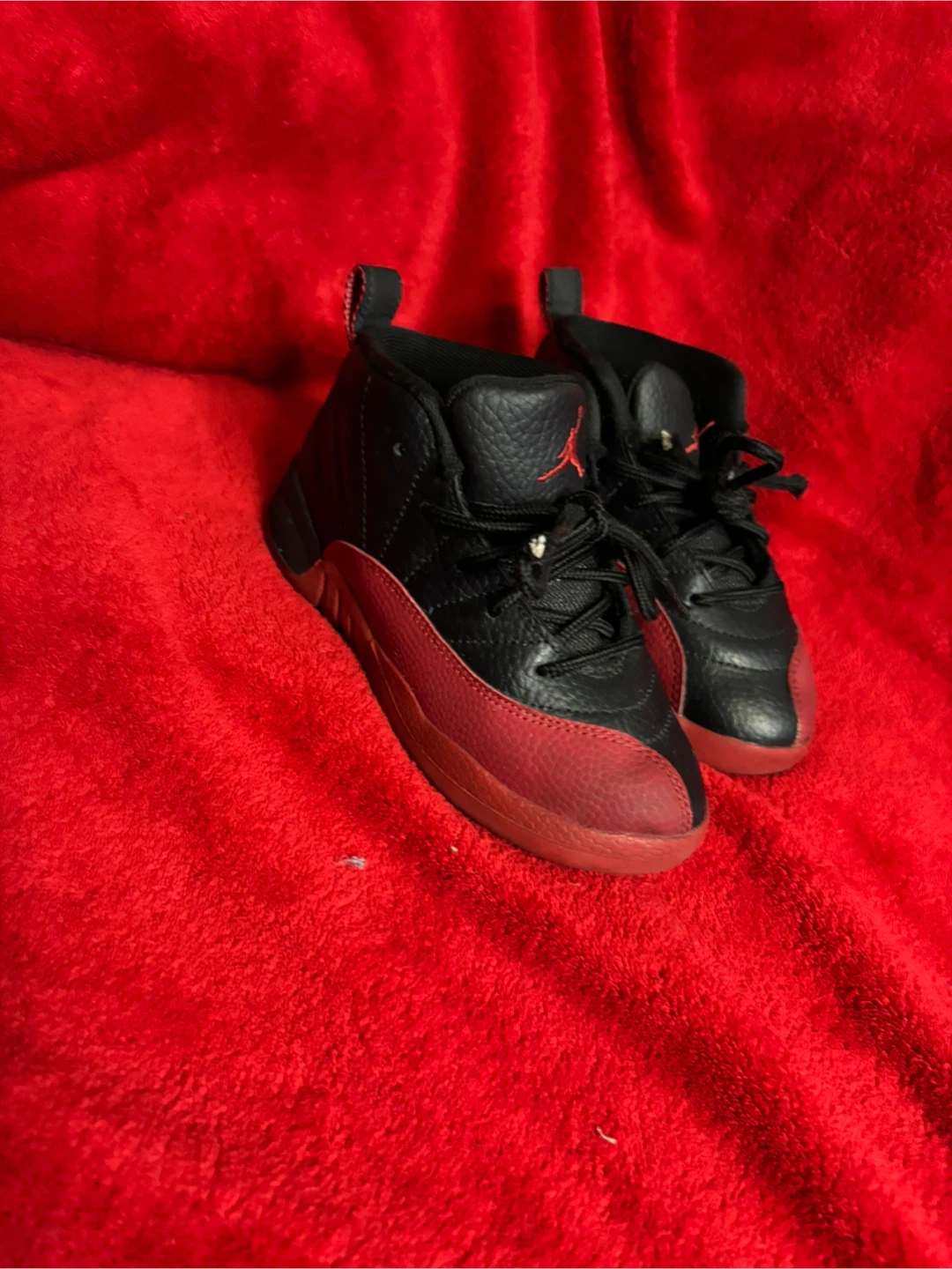 Jordan 12 Retro Black/Red Toddler Shoes