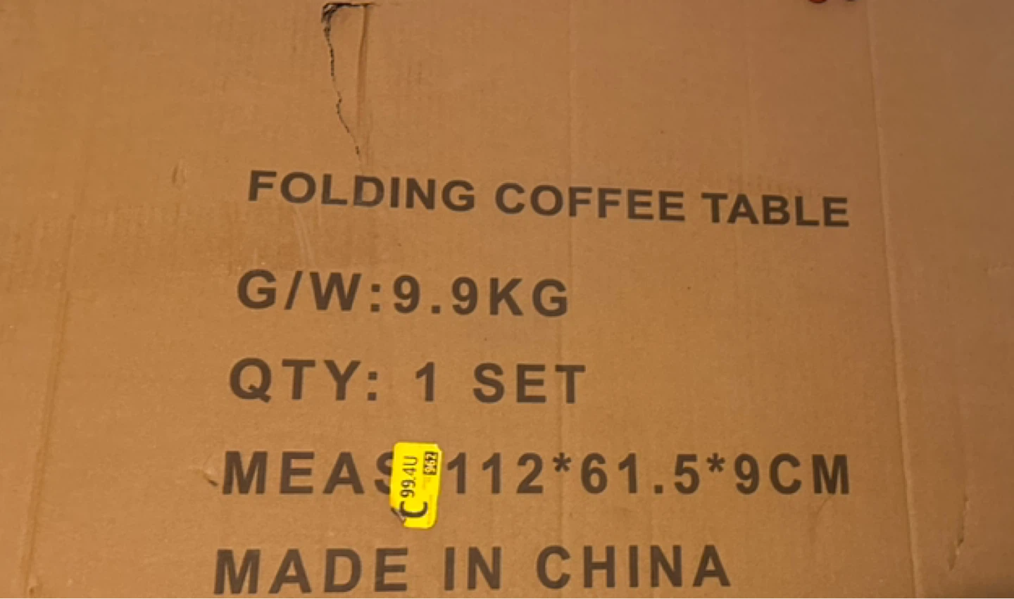 Folding Coffee Table - Black - 112x61.5x9cm - photo 4