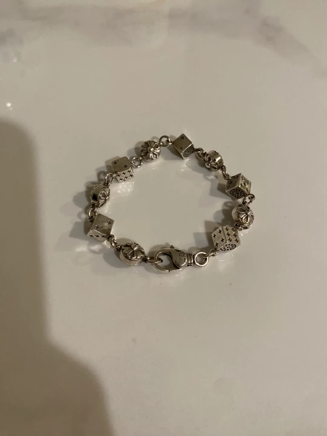 #Cleanout 925 Silver CH Inspired Bracelet Chain Cross image indicator(2)