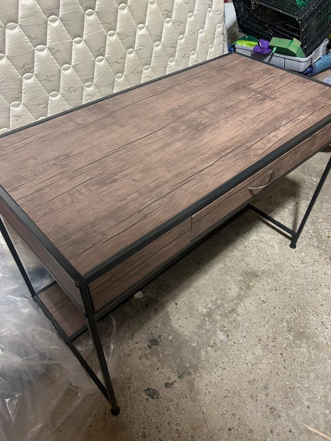 Wood and Metal Desk with Drawer image indicator(2)