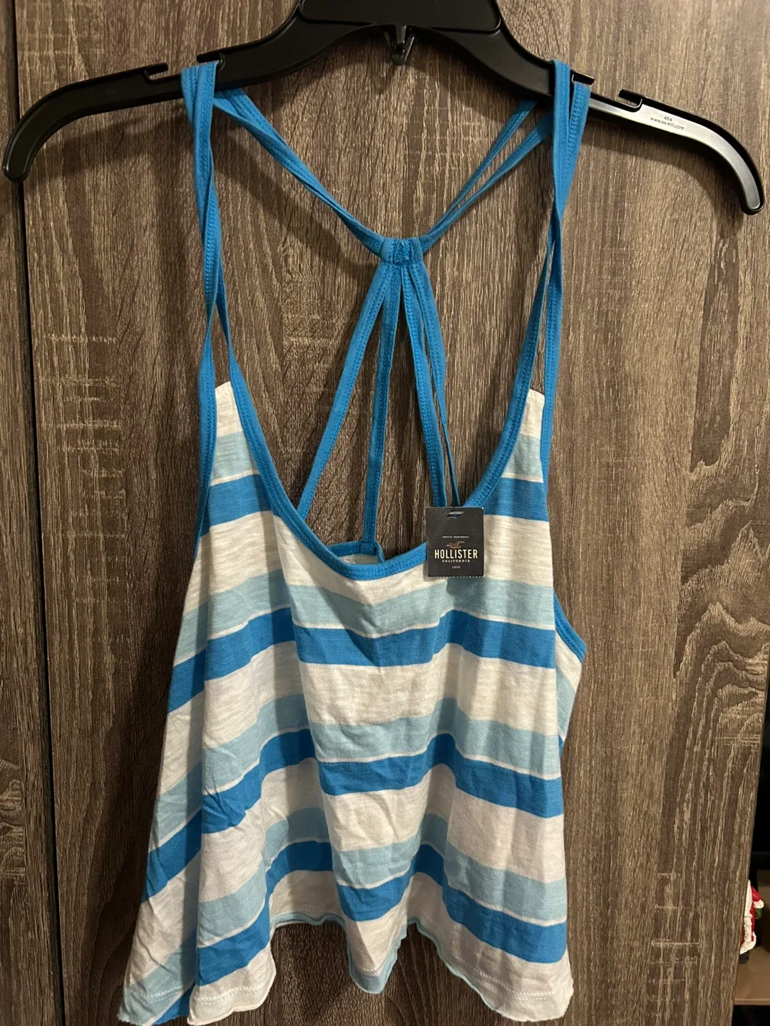 Hollister Blue & White Striped Tank Top - Large image indicator(2)