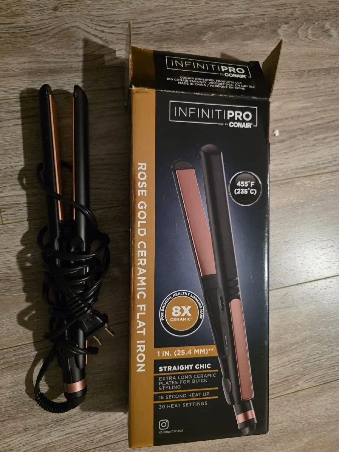 InfinitiPro Conair Rose Gold Ceramic Flat Iron
