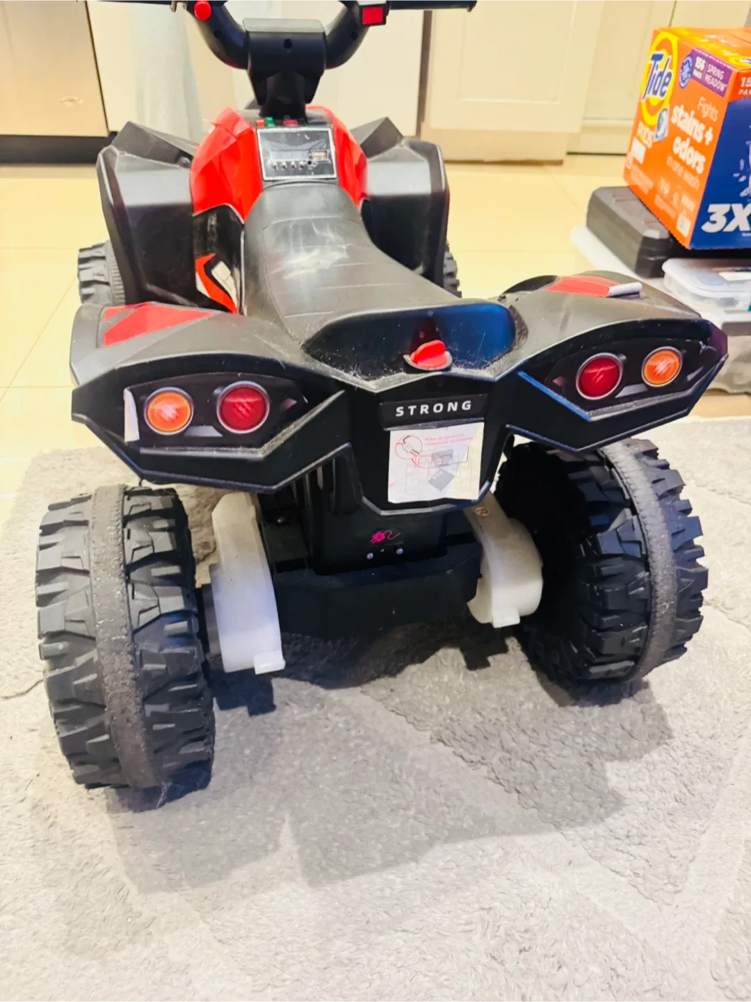 Red & Black Kids Electric 4-Wheeler ATV image indicator(3)