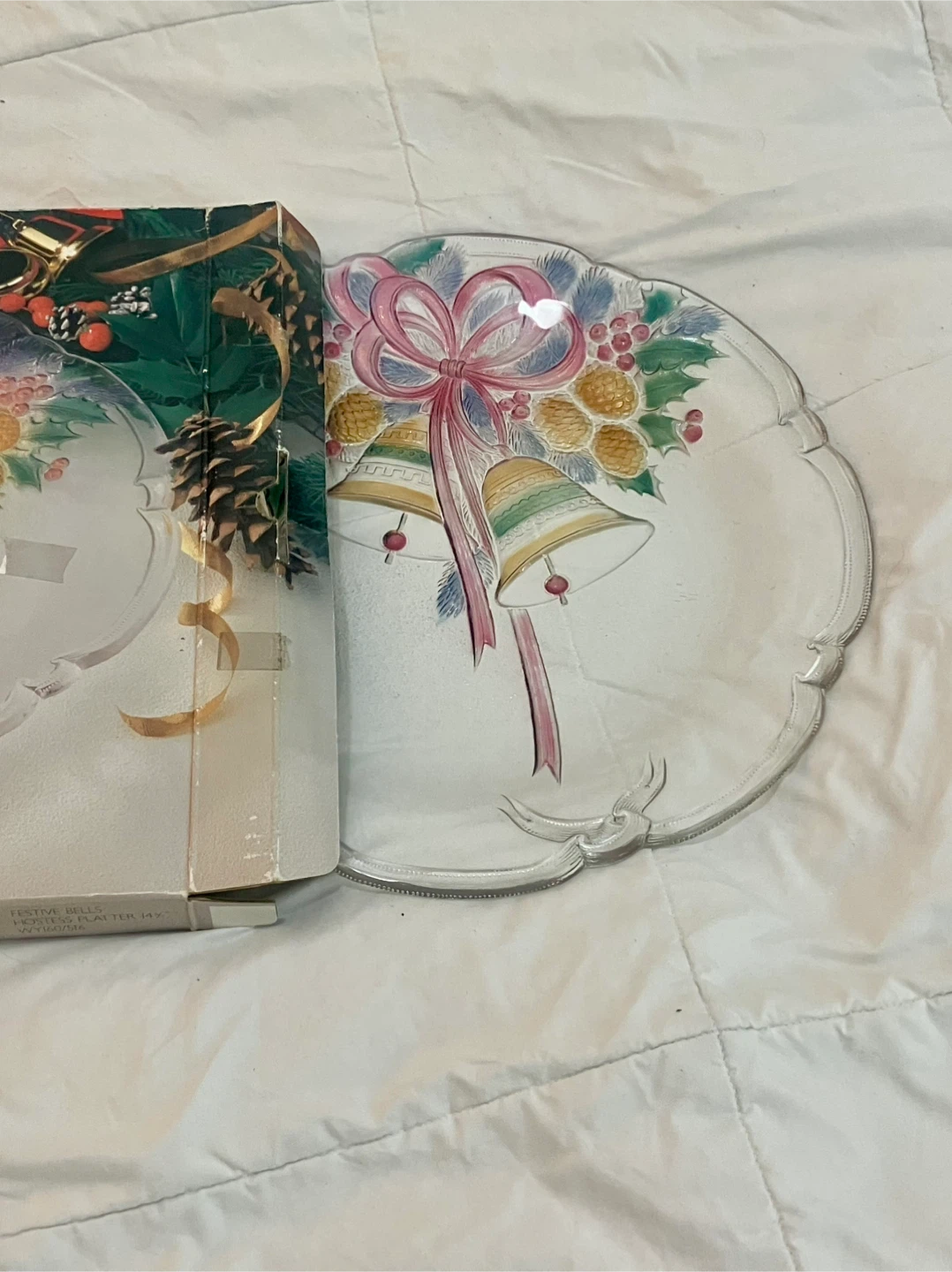 Mikasa Festive Bells Christmas Platter 15” - Like New - photo 3