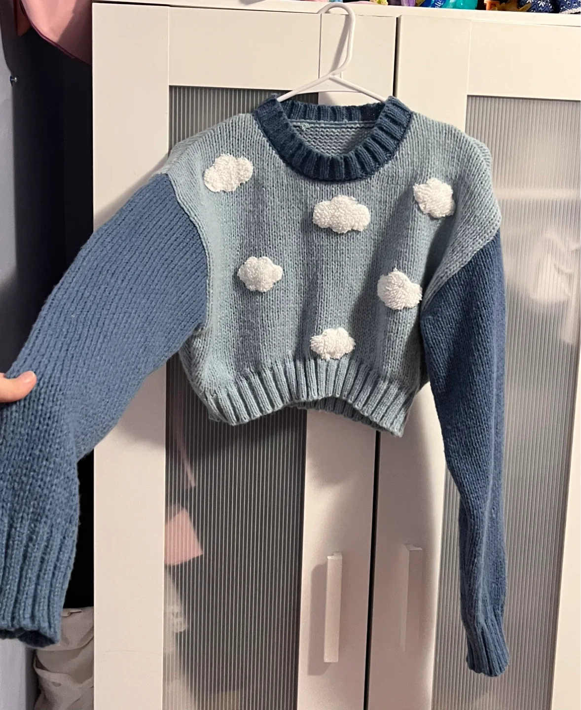 Cropped Knit Cloud Sweater