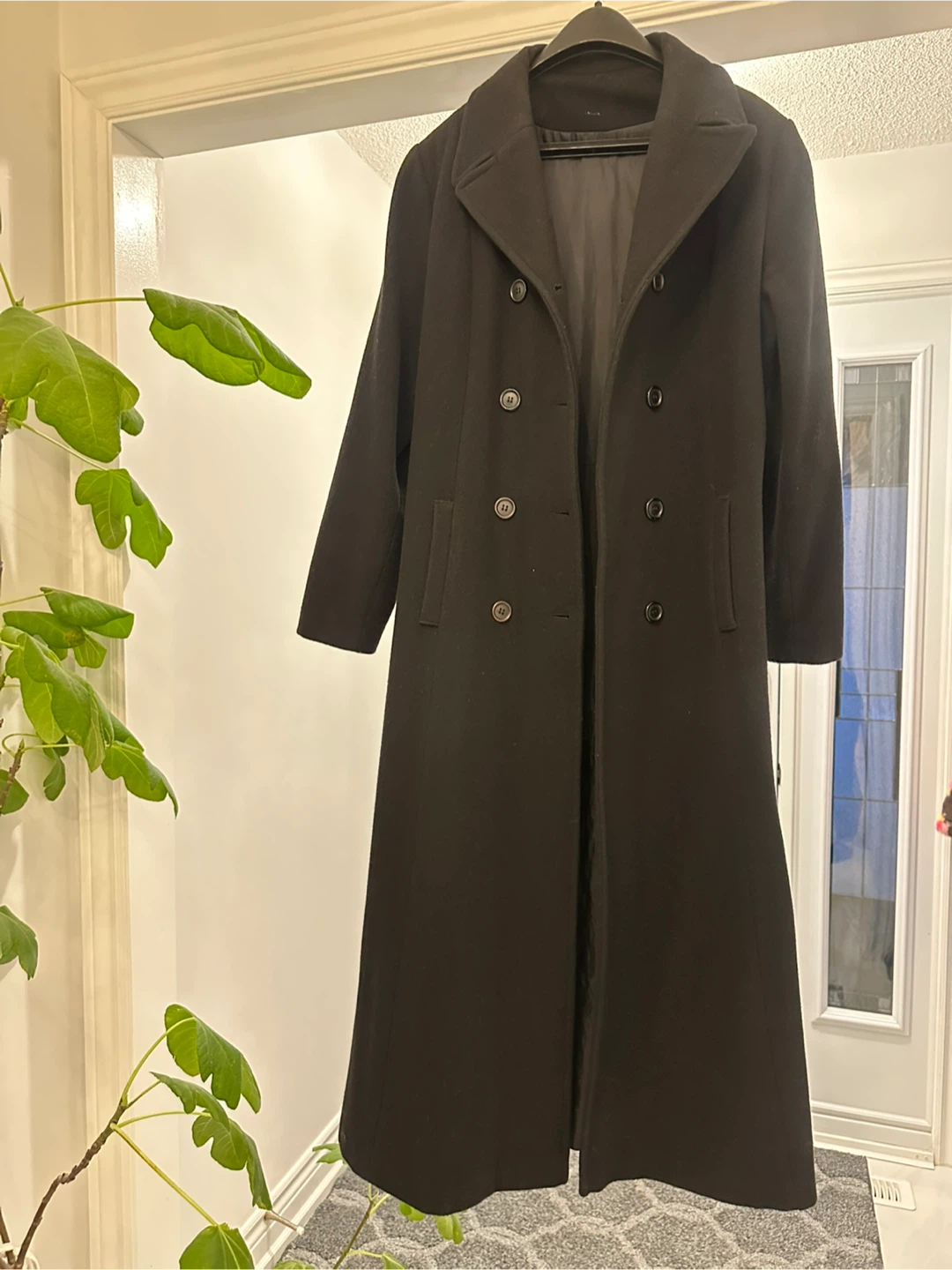 Long Black Wool Coat (size 10) - photo 2