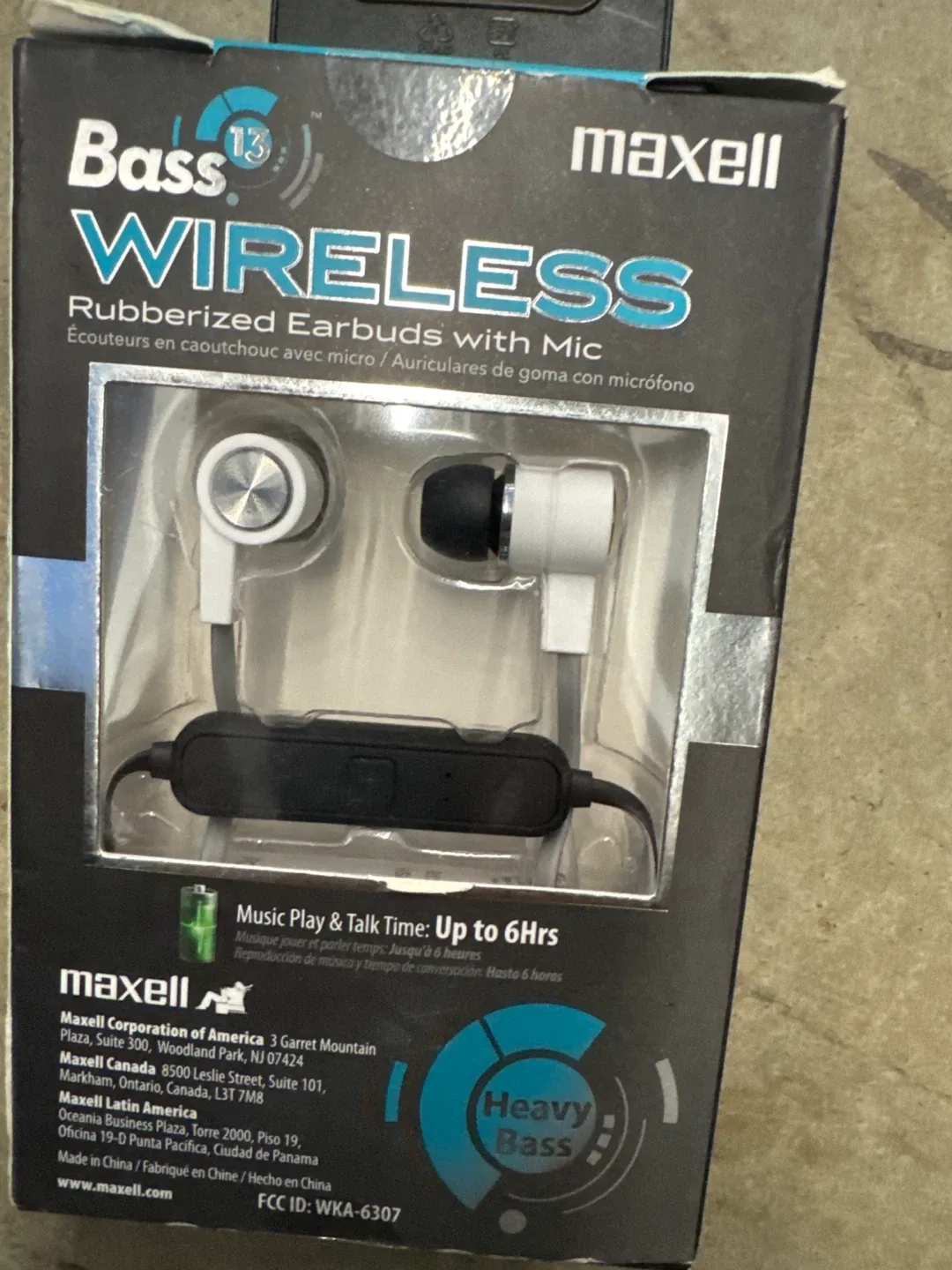 Maxell Bass 13 Wireless Earbuds w/ Mic - New