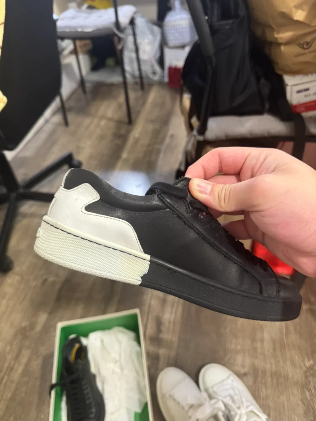 KENZO Black Leather Sneakers, Size 35 image indicator(4)