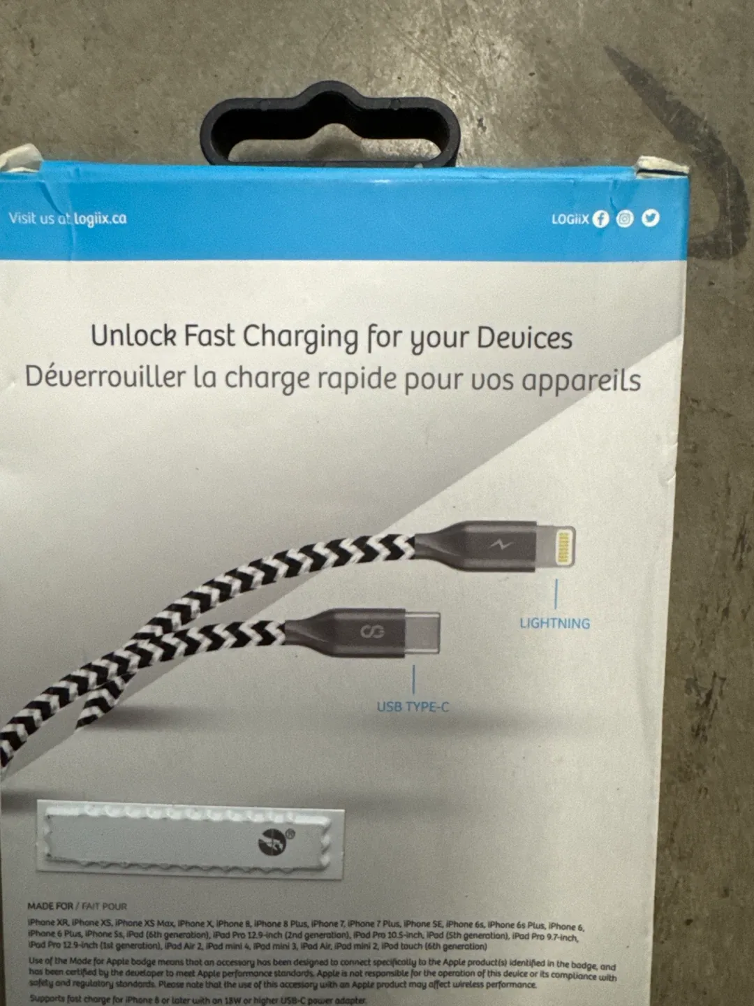 Logiix Piston Connect Braid+ USB-C to Lightning Cable