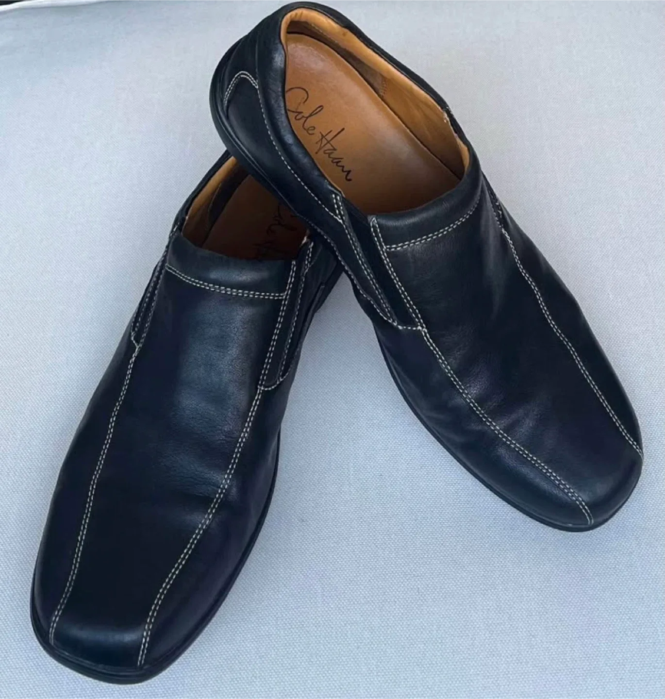 Cole Haan Black Leather Slip-On Shoes Men Size 11 image indicator(3)