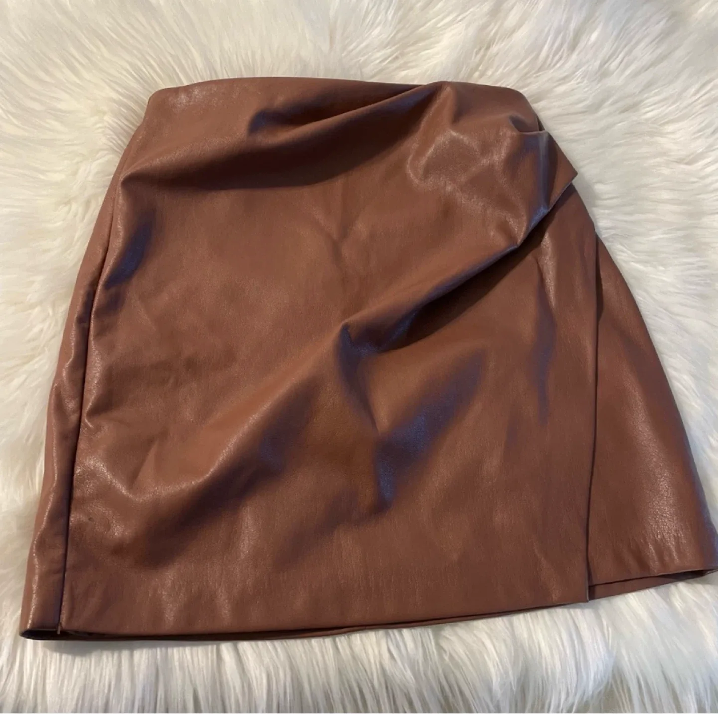 Wilfred Brown Faux Leather Mini Skirt - Size 0