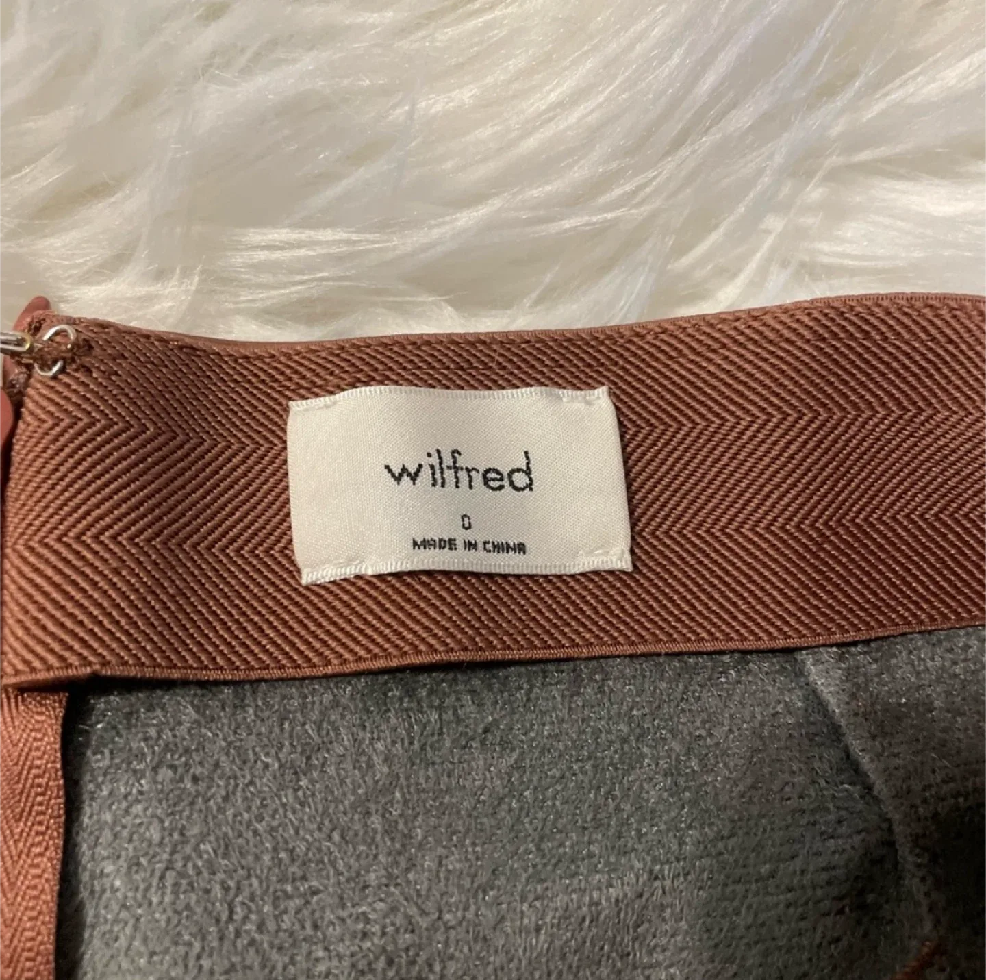 Wilfred Brown Faux Leather Mini Skirt - Size 0 image indicator(5)