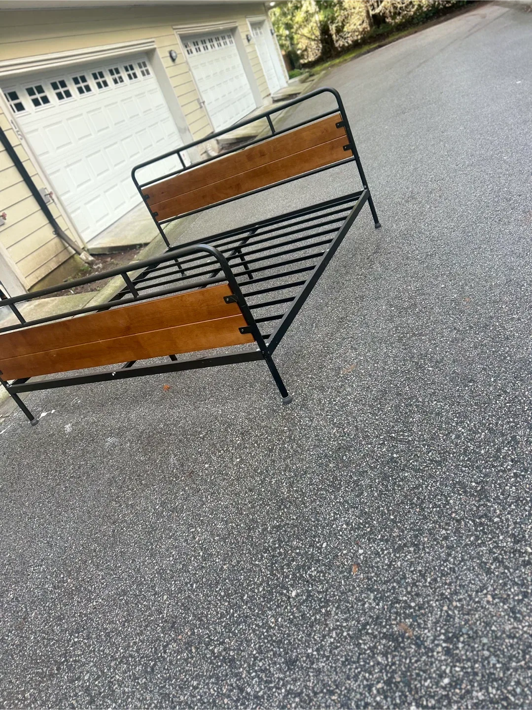 Wood and Metal Bed Frame and mattress image indicator(3)