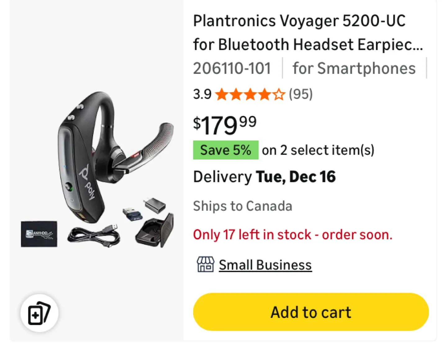 Plantronics Voyager 5200-UC Bluetooth Headset image indicator(2)