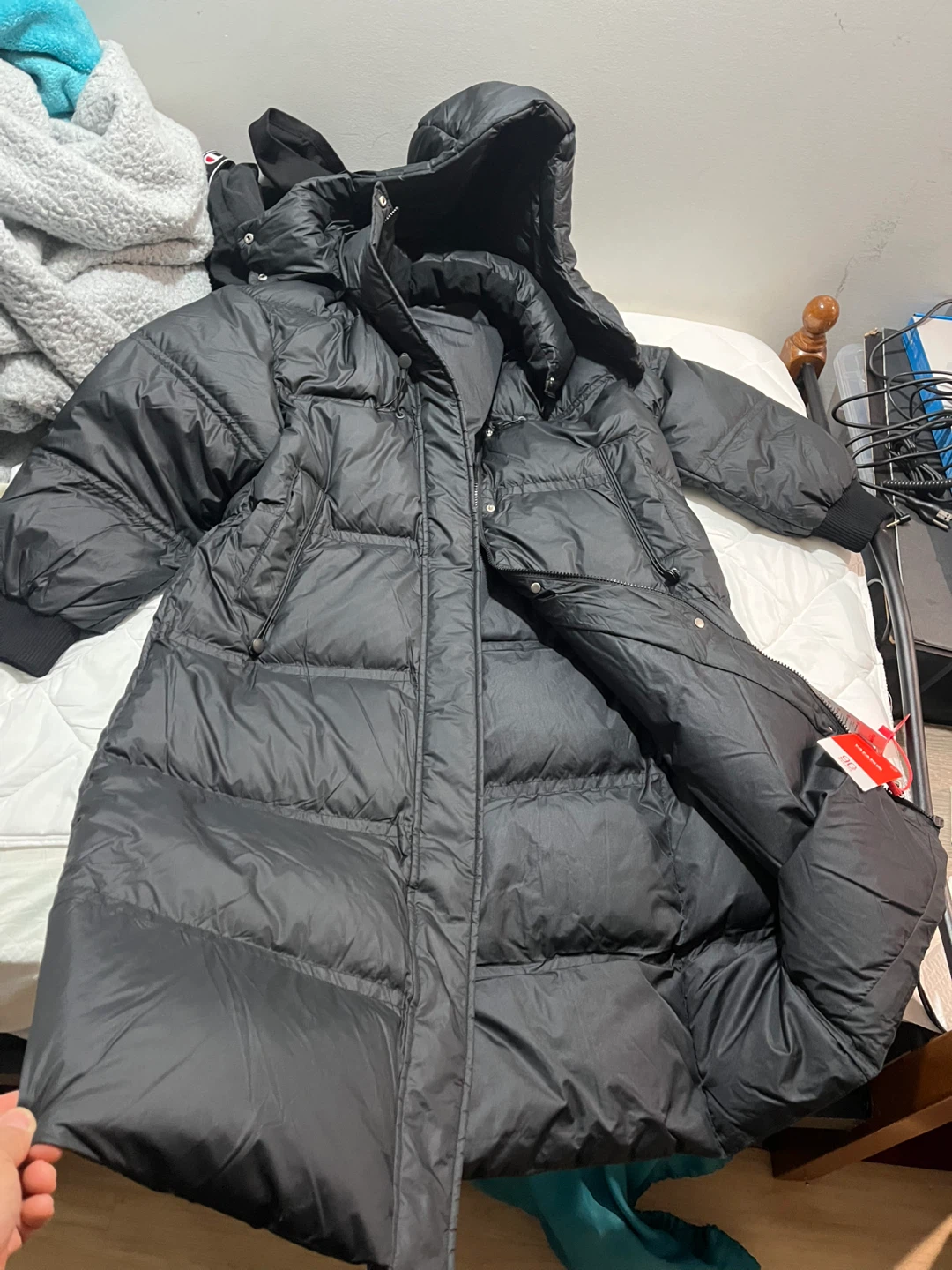 Men Body Length Puffer Coat Size M