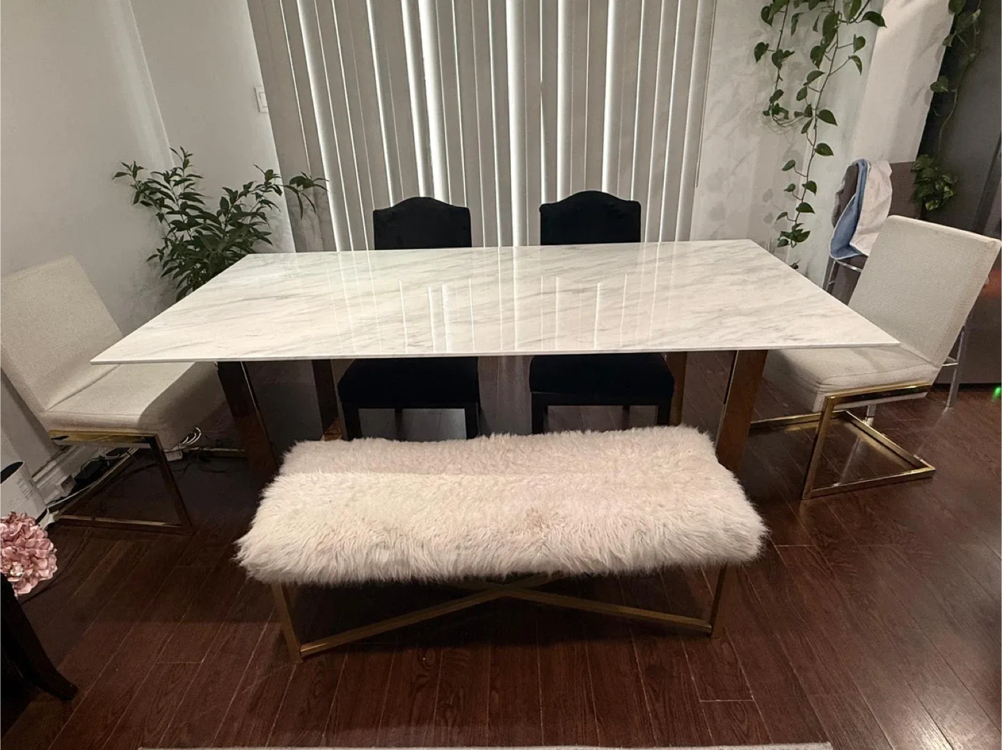 Marble Dining Table with Chairs