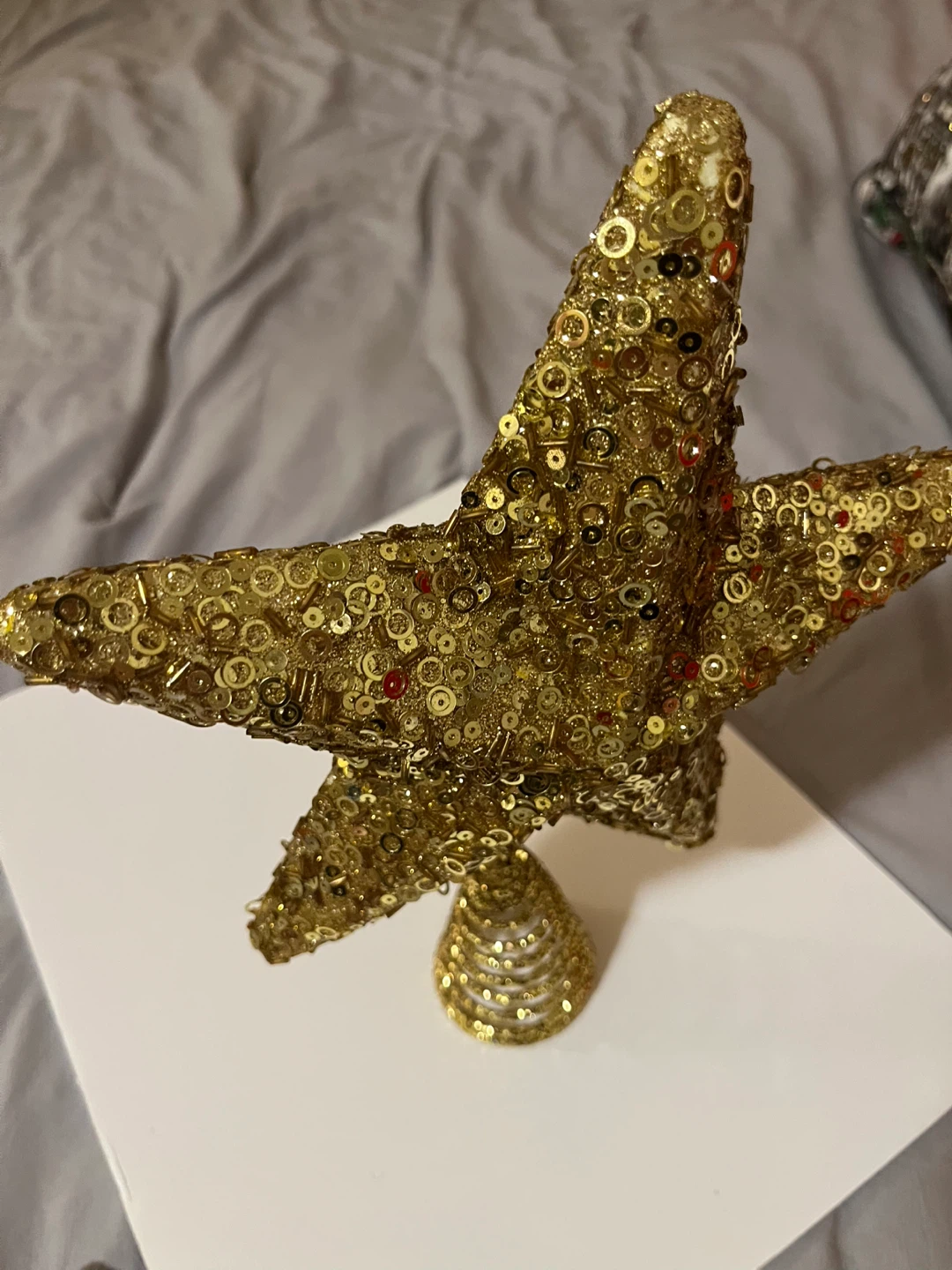 Gold Sequined Star Christmas Tree Topper - photo 2